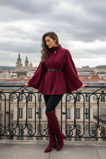 كاب جوخ ثقيل مع قشاط جلد