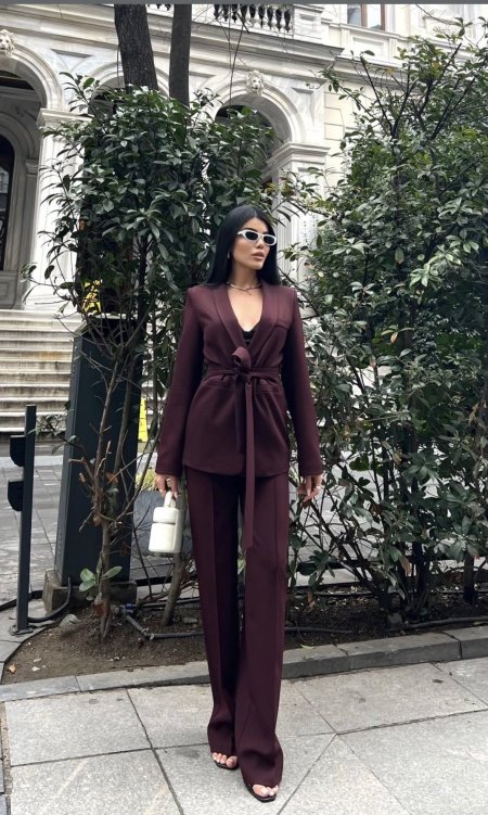 طقم zara رسمي عنابي 🍒