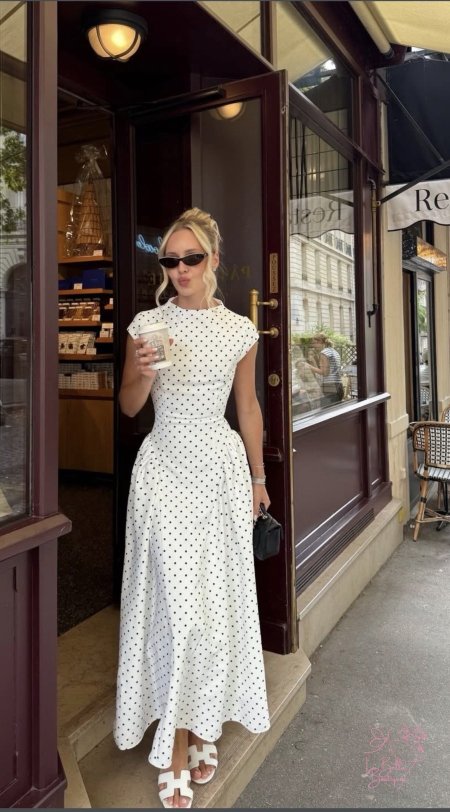 فستان polka dots مخصر